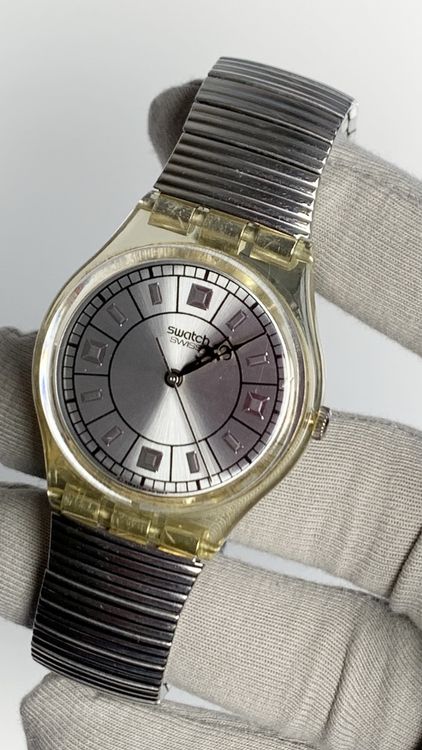 Swatch Uhr mit Metallarmband, Vintage 3
