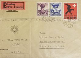 JB40) 1939, Pro Juventute Brief mit Feldpoststempel Lp