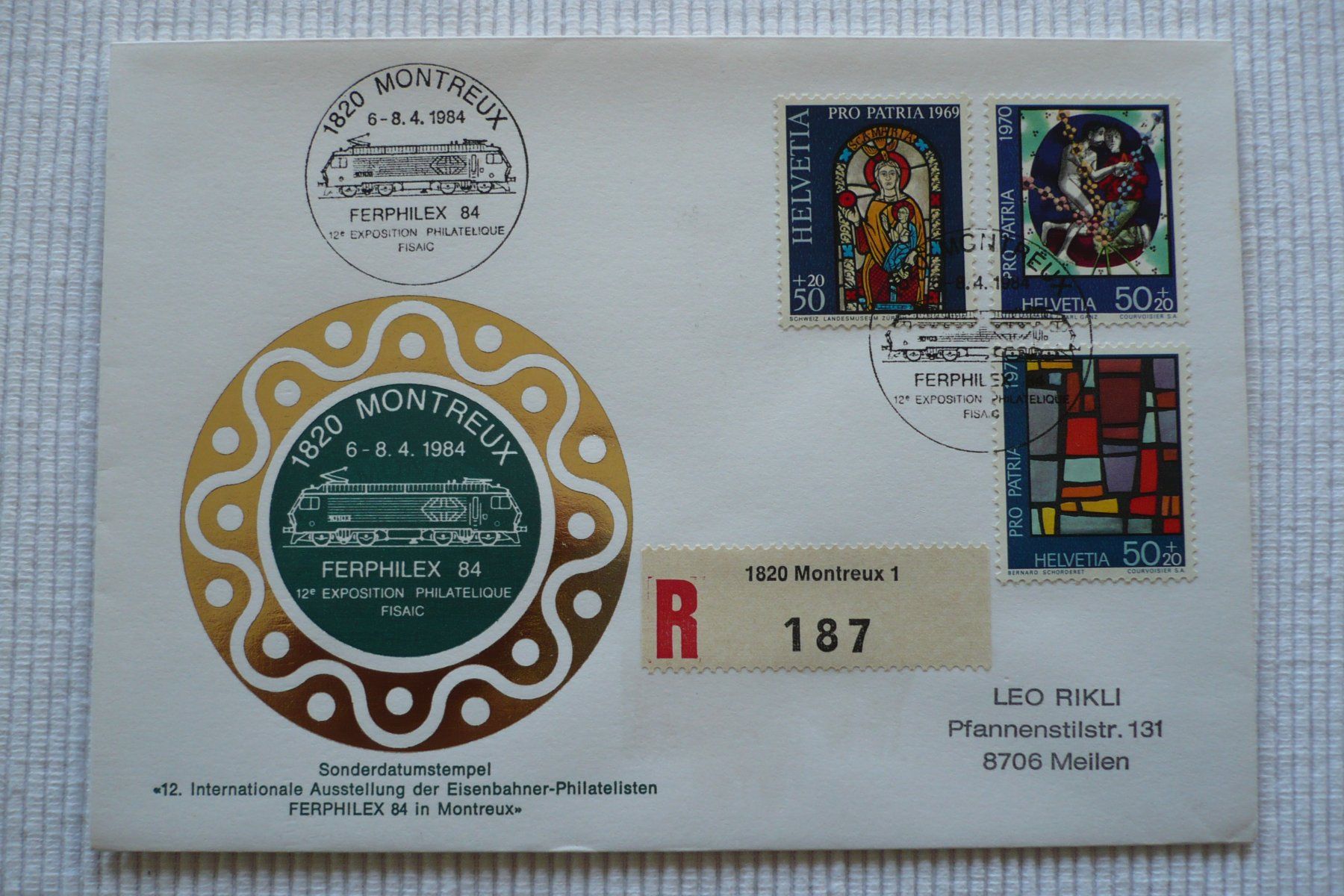 Tutti i francobolli: 1984 FERPHILEX 84, Montreux – Usato da Zürich venduto da saltandpepper008