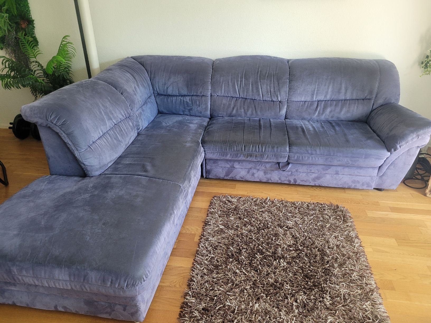 Sofas: Ecksofa Schlafsofa blau Microfaser viel gebraucht  – Gebraucht aus Neuenegg von transformer02