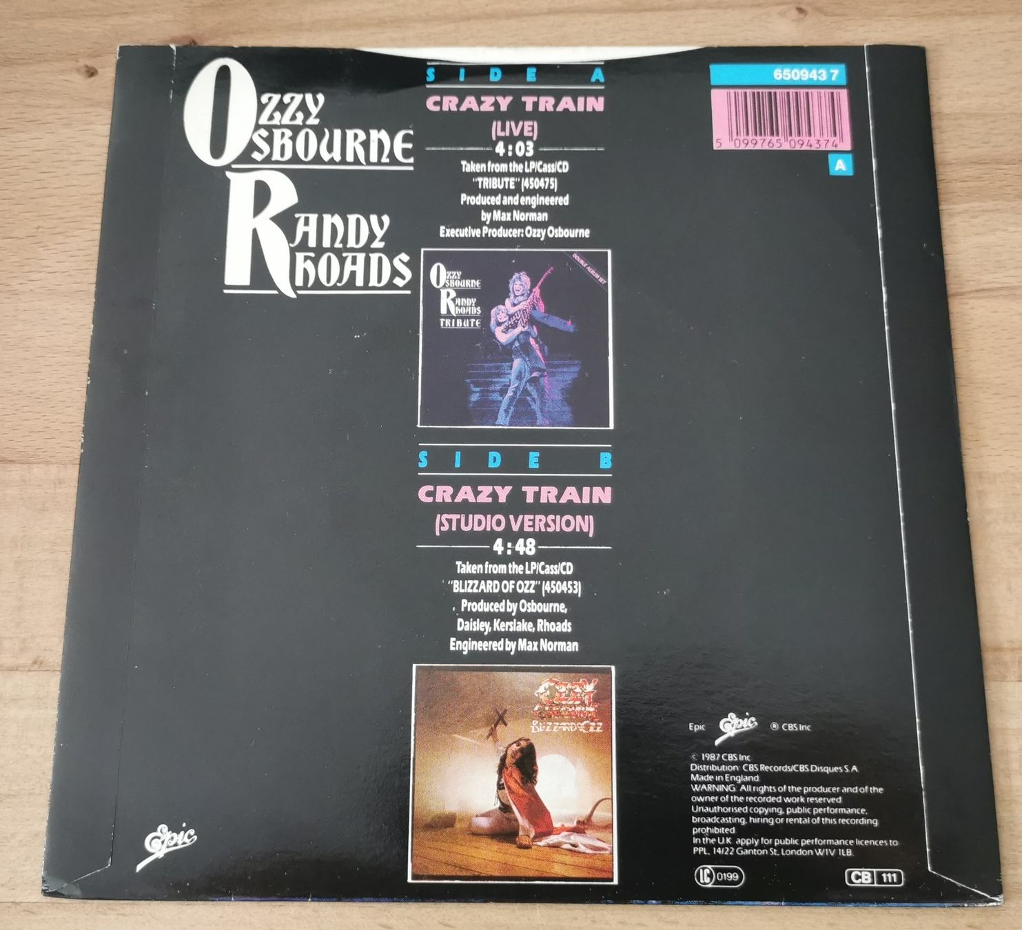 Dischi in vinile: OZZY OSBOURNE: Crazy train 7" Randy Rhoads Tribute – Usato da Münchwilen TG venduto da Swb 1