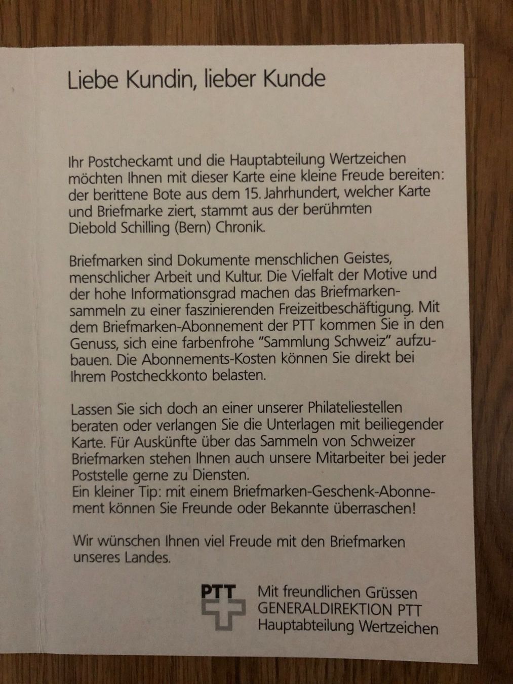 Tutti i francobolli: PTT Karte 2.10.89 – Usato da Landquart venduto da interesse63 3