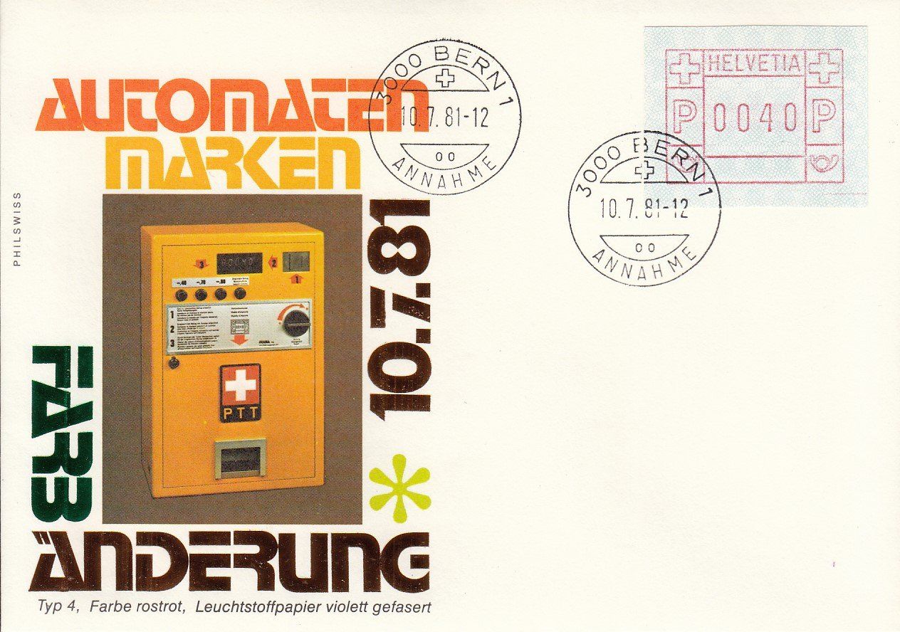 Alle Briefmarken: 1981 Automatenmarken Farbänderung Typ 4 – Gebraucht aus Spreitenbach von Mustang_1105
