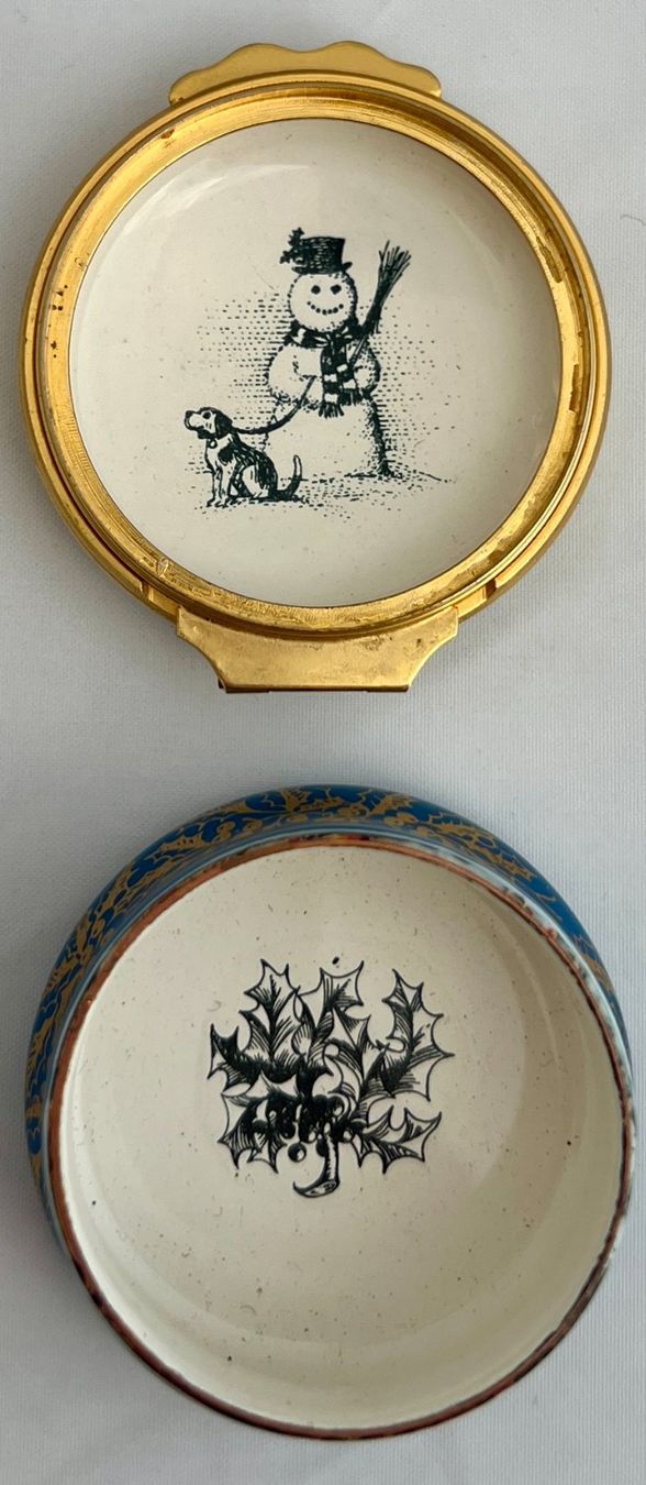 Contenitori & Simili: Halcyon Days Enamels, handbemaltes Weihnachtsdöschen, 1979 – Difettoso da Zürich venduto da Drahtzug 3