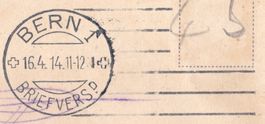 Sehr seltener Michelius-Maschinenstempel BERN 1914, nur 6 T.