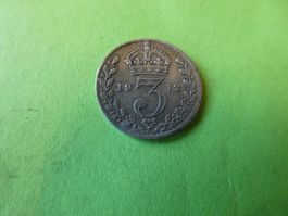 Grossbritannien 1912, 3 Pence - Silber