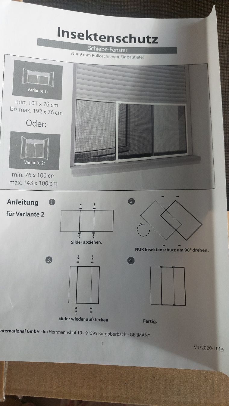 Autres articles pour la maison: Însektenschutz mit Schiebefunktion.Vertikal od.Horizontal – Neuf avec emballage d'origine à Basel par O-MEGA 5