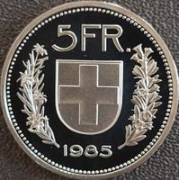 5 Franken 1985 pp / aus Münzsatz / in einer Münzkapsel