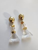 Vintage 80s Ohrclips, Ohrring Clip, sehr leicht, goldfarben