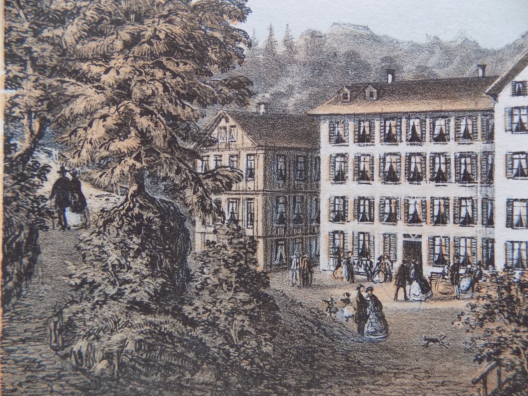 Incisioni: Bad Weissenburg getönte Lithographie – Usato da Risch venduto da Antikfee 3