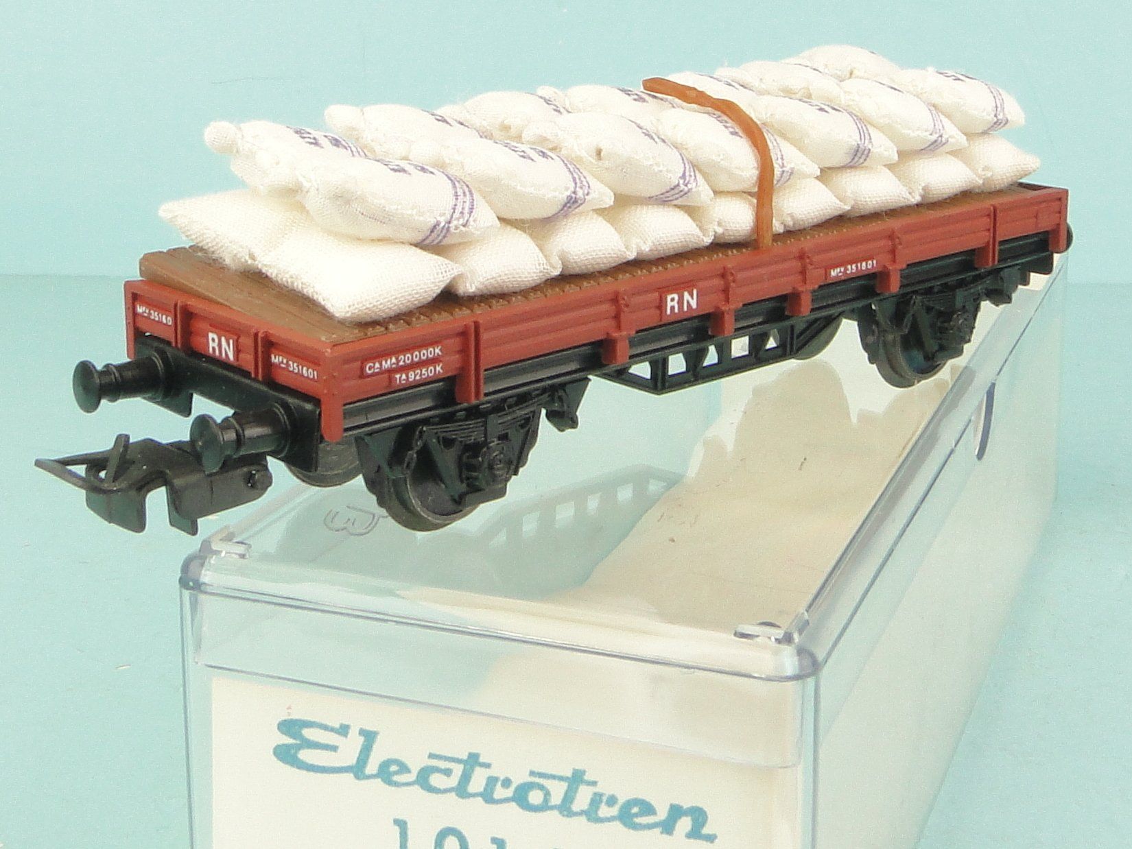 Renfe Modellini di ferrovie: Electrotren 1014 Flachwagen mit Säcken – Usato da Bülach venduto da cann11 4