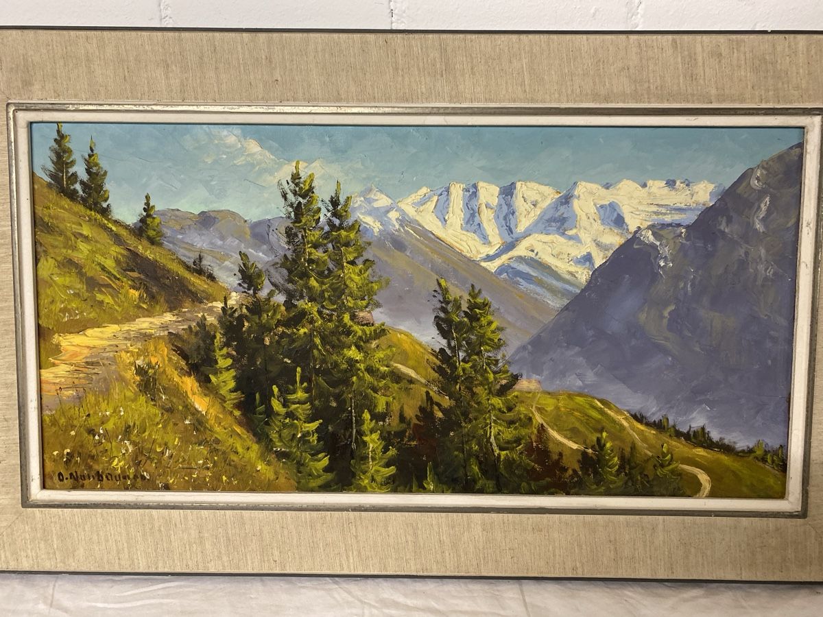 Dipinti: O. Nussbaum Ölgemälde Schweizer Berglandschaft gerahmt – Usato da sursee venduto da trilli-tralli 1