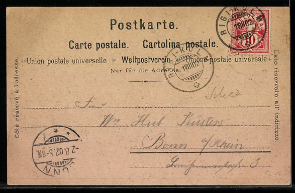 Cartoline postali: Litho Rigi, Panorama mit Hotel und Zahnr – Usato da Berlin venduto da bartko-reher 1