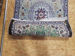 schöner antiker Orient Perser Teppich  grün blau 137x85