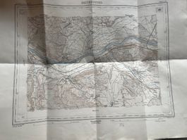 Carte topographique ancienne Kaiserstuhl 1882-1909, rare!