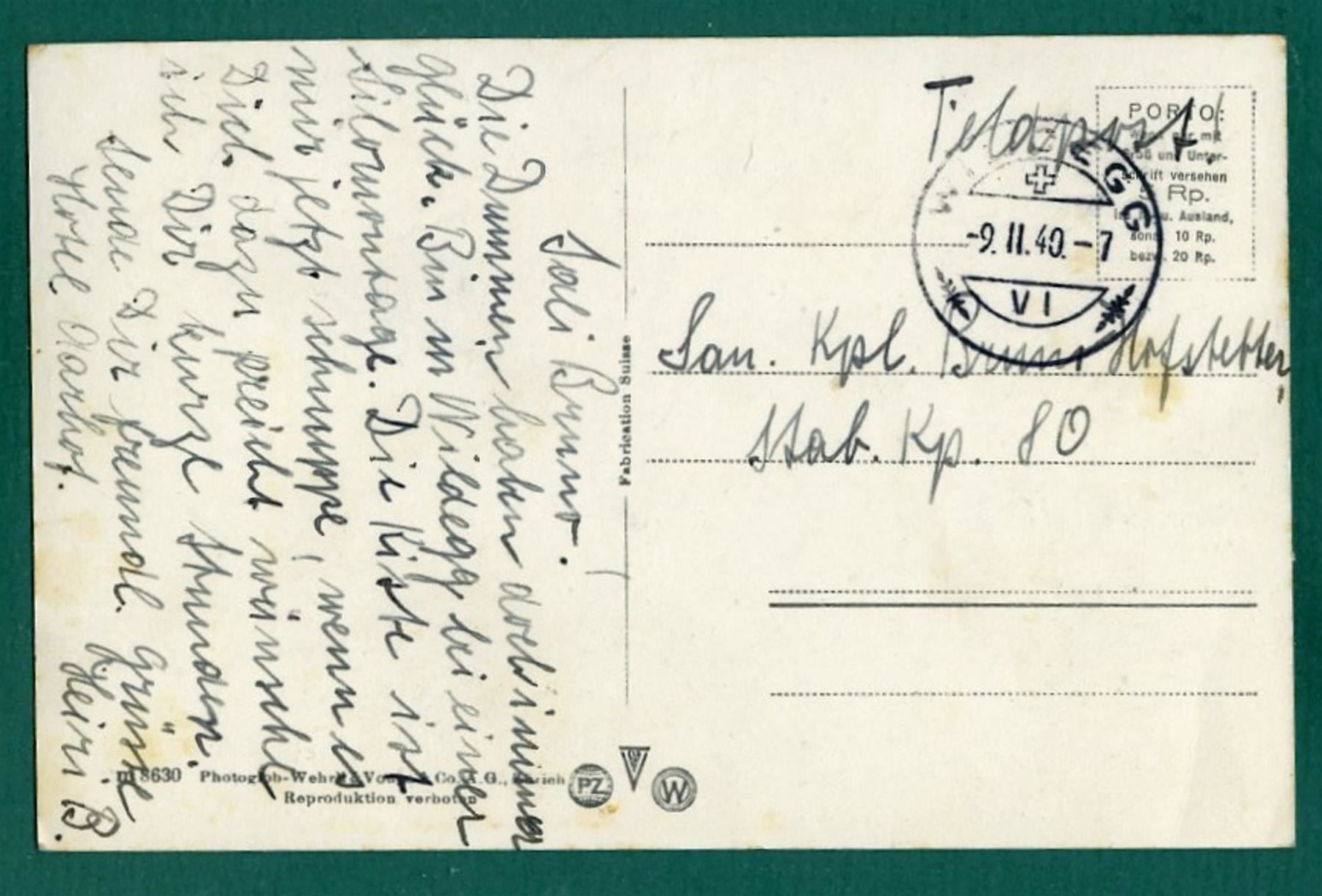 Cartoline postali: Schloss Wildegg, 1940, Feldpost gelaufen – Usato da Sargans venduto da Hausi1951 1