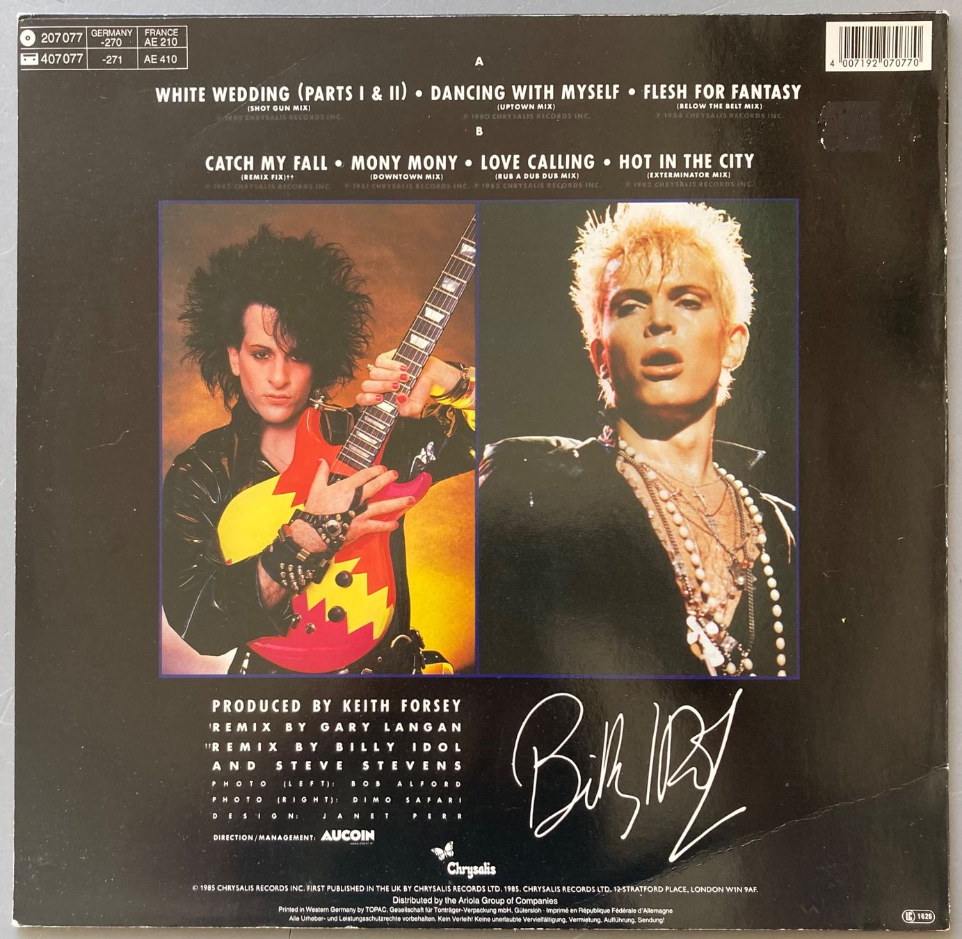 Vinyles: BILLY IDOL - VITAL IDOL – D'occasion à Poliez-Pittet par Newtown-Records 1