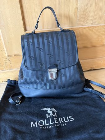 Mollerus Rucksack Minusio – Schwarz/Silber mit Staubbeutel