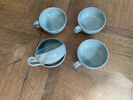 5x Steingut Teetasse Handgetöpfert Tasse VERSAND 12.-