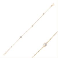 Armband fein rund 3 Zirkonia 925 gold filigran Silber zart