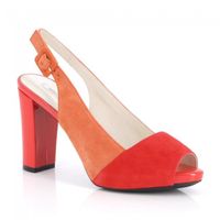 GEOX Sling Pumps High Heel Sandale Peep Toes Coral Leder 39