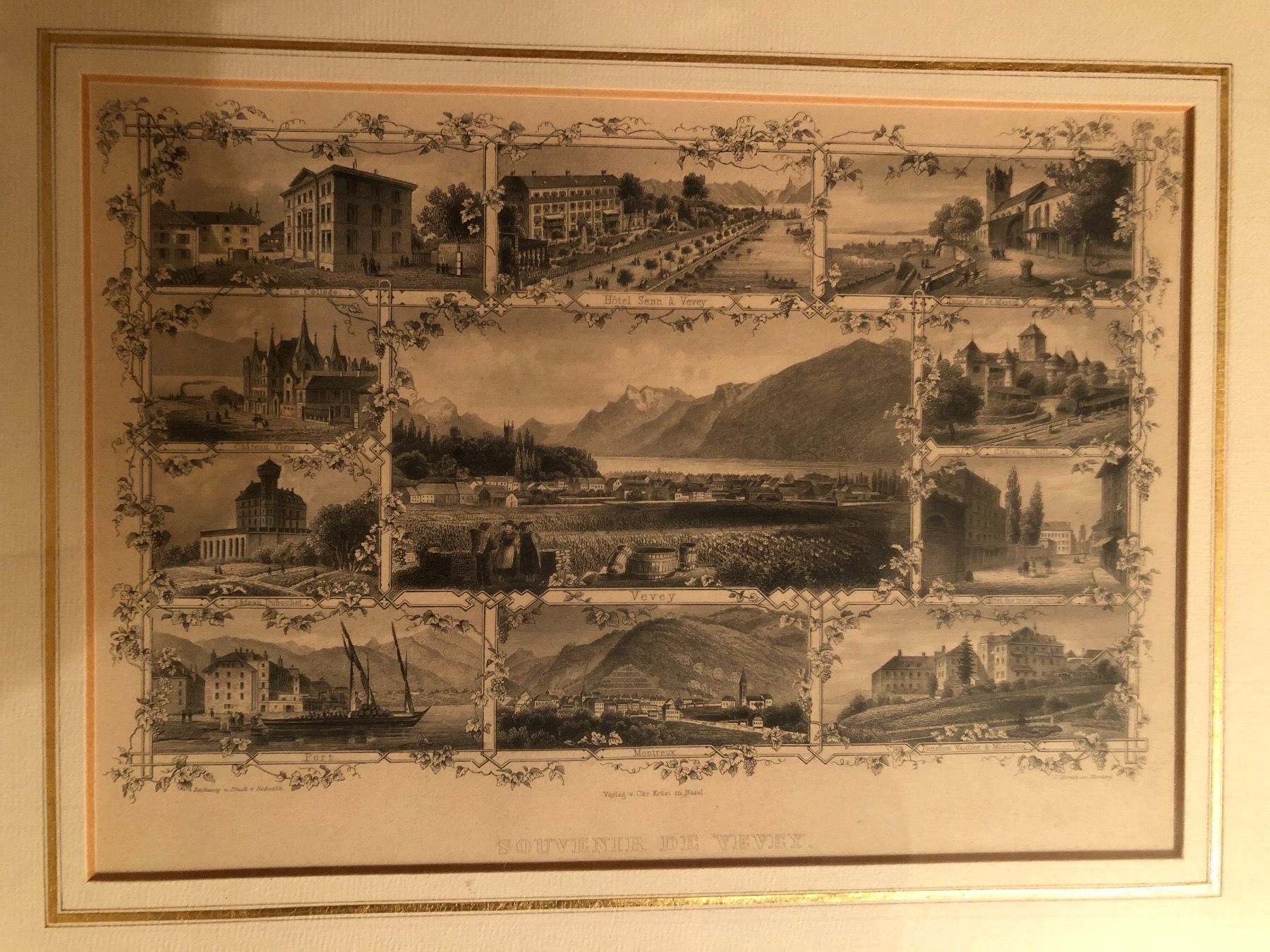 Poster & Bilder: Souvenir de Vevey.Verlag Chr.Krüsi,Basel – Gebraucht aus Wald ZH von mlnt 4