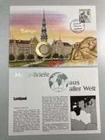Latvia Münzbrief aus aller Welt, Lettland Briefmarke, Top!