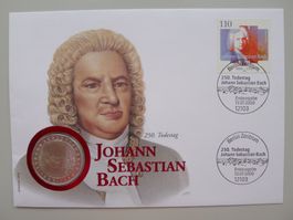 2000, Deutschland: Numisbrief: Johann Sebastian Bach +Silber