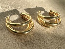 Ohrringe goldfarben mehrreihig neuwertig
