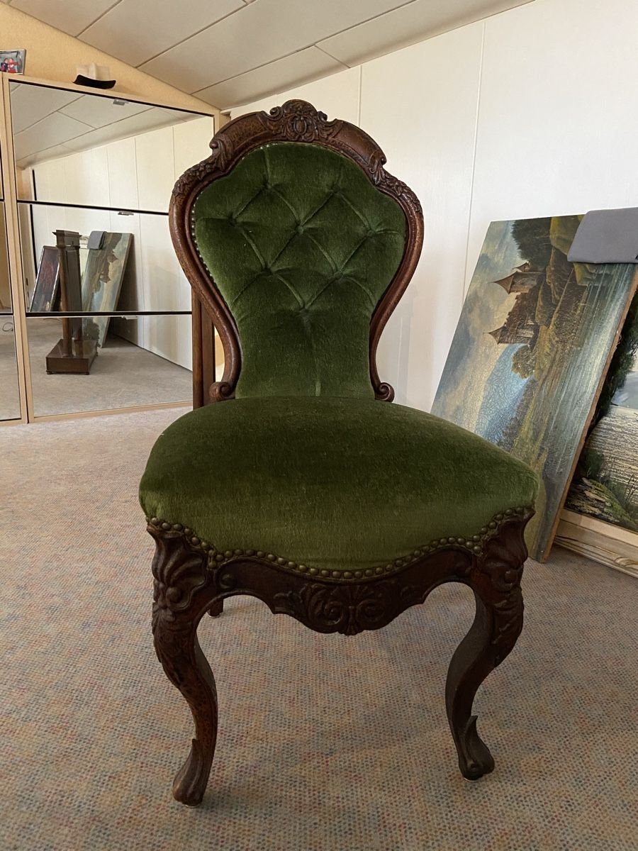 Set di tavolo e panche: Rococo Revival Tisch mit 6 Stühlen und einem passenden Sofa – Usato da Zürich venduto da ralph__ 7