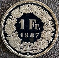1 Franken 1987 stgl. / aus Münzsatz