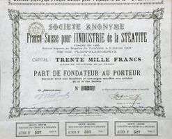 SA Franco-Suisse pour L'Industrie de la Stéatite - 1909