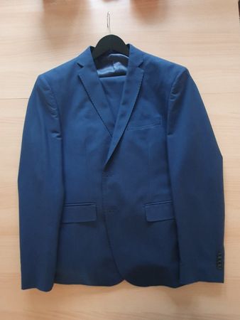 Eleganter Herrenanzug Monte Napoleone in Royal Blau Große 52