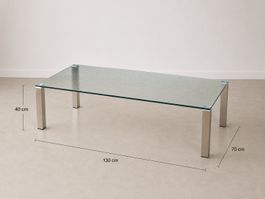 Couchtisch Glas Metall 130x70x40 cm guter Zustand