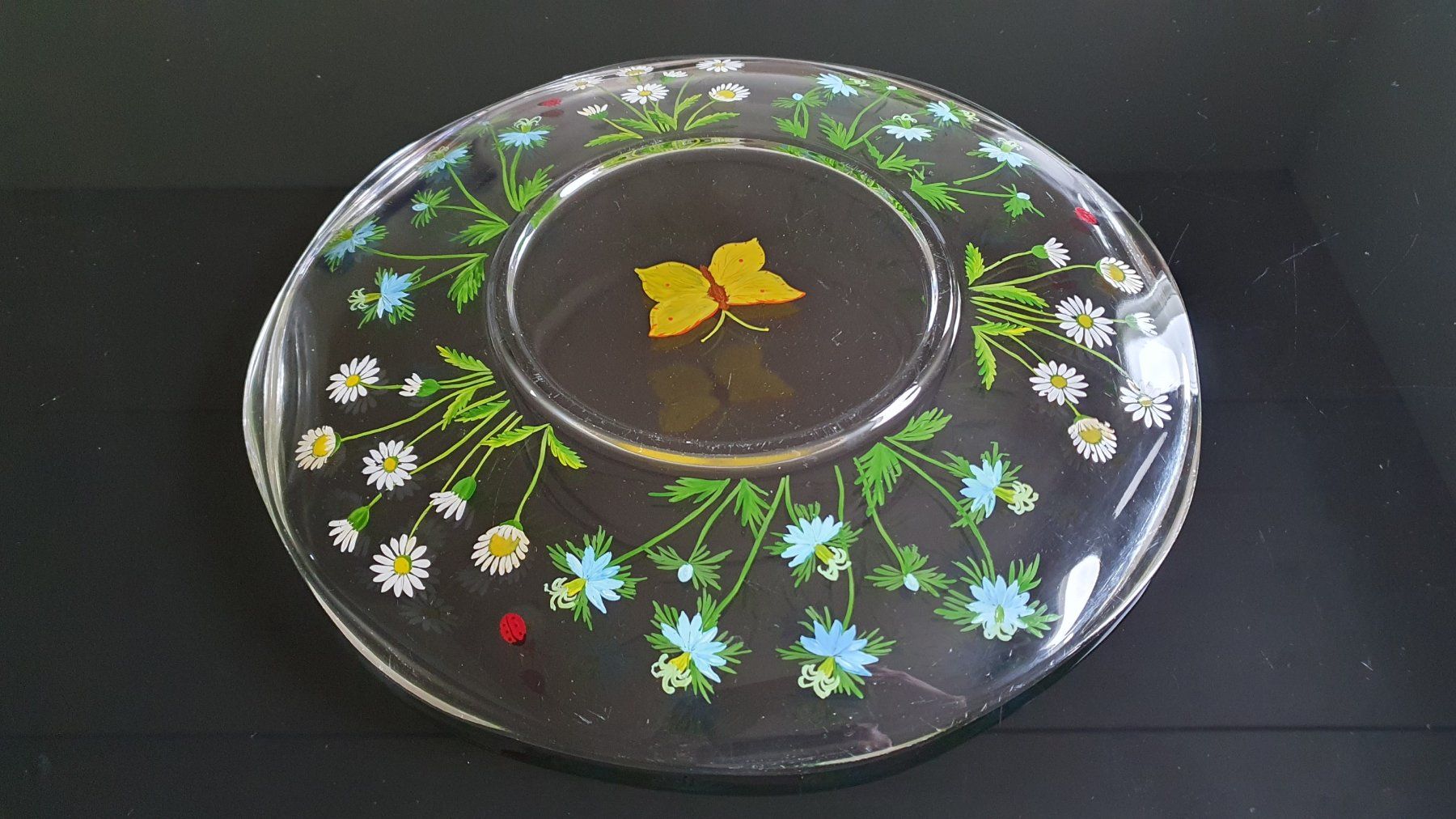 Piatti: Glasteller gross mit Blumenmuster – Usato da Giswil venduto da online-Brockenhaus 1