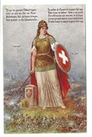 Helvetia als Symbol der Stärke während des 1. WK - Spruch