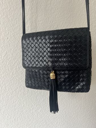 COSCI Vintage Ledertasche Flechtmuster geflochten