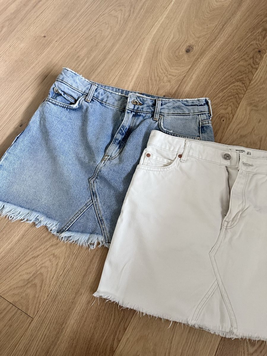 Mango Gonne: Mango Jeansrock weiss, hellblau S – Usato da Küssnacht am Rigi venduto da annine.l. 3