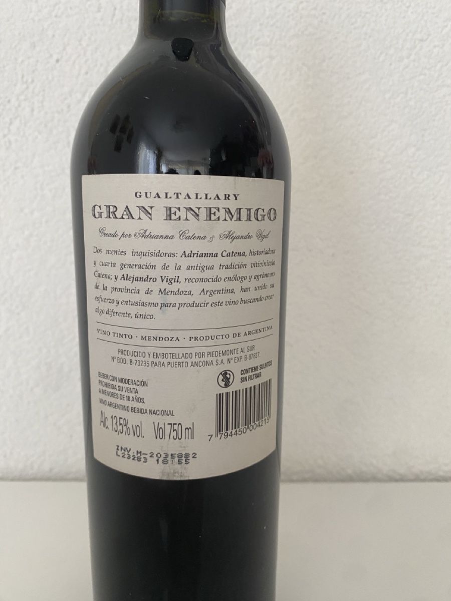 Vino: Gran Enemigo 2019  100 Parker – Usato da Hausen AG venduto da Bahhus 1