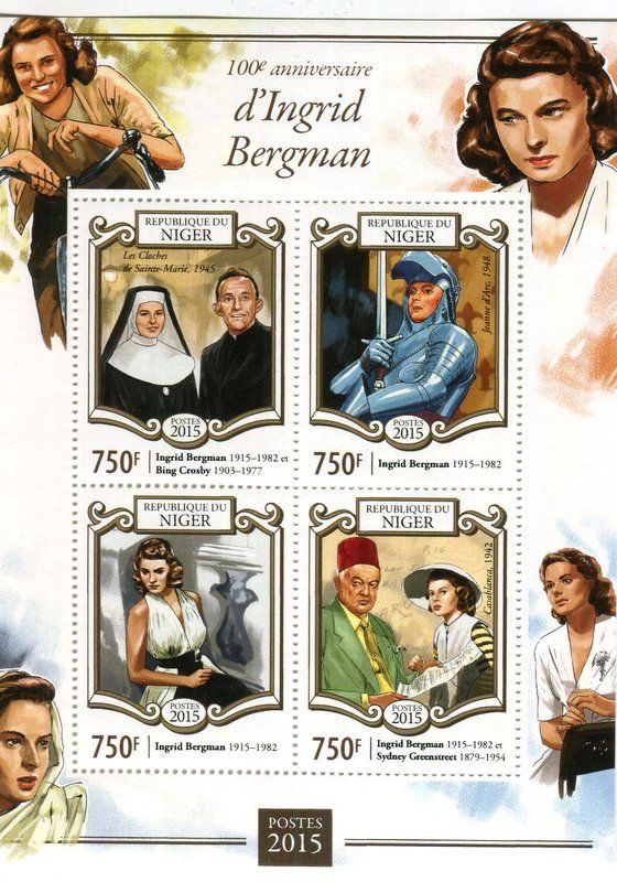 Tous les timbres: Block "Ingrid Bergman". Niger – Neuf avec emballage d'origine à Basel par Butsch5