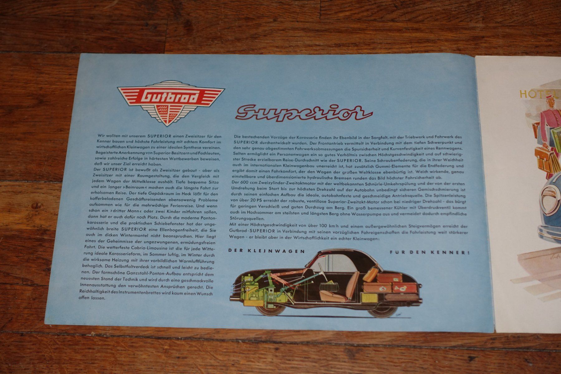 Sonstiges zum Sammeln & Seltenes: GUTBROD SUPERIOR  BROCHURE  OLDTIMER  VINTAGE – Gebraucht aus Bellevue von  1