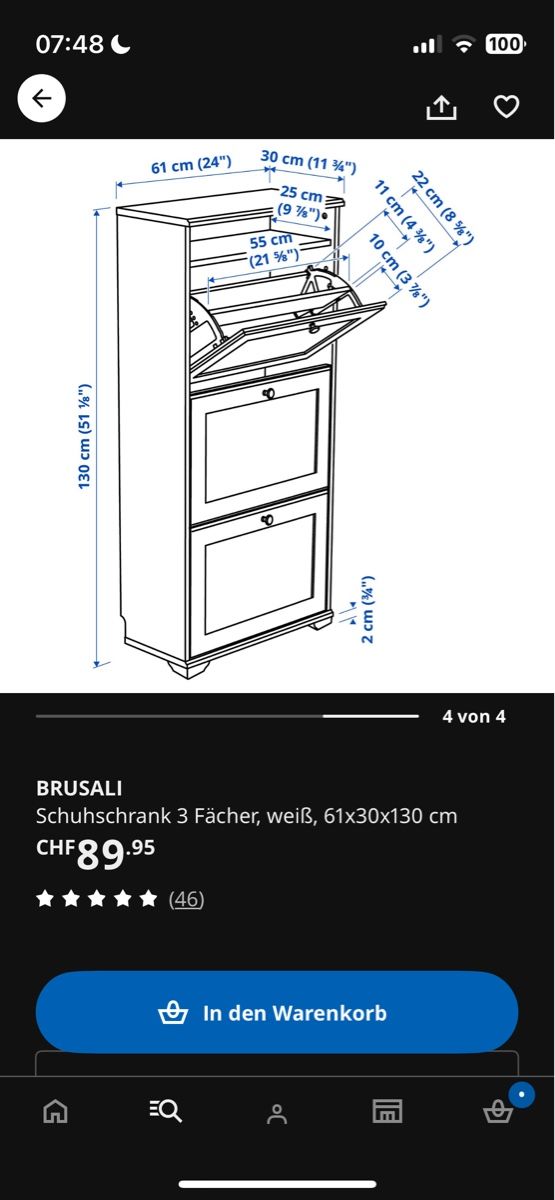 Ikea Schränke: Schuhschrank (IKEA Brusali) – Gebraucht aus Uster von phMe 3