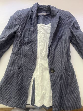 Zara Basic Sommerblazer, blau gestreift, Gr. S - Top!