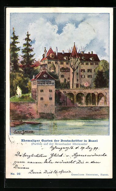 Cartoline postali: Basel, Ehemaliger Garten der Deutschritt – Usato da Berlin venduto da bartko-reher