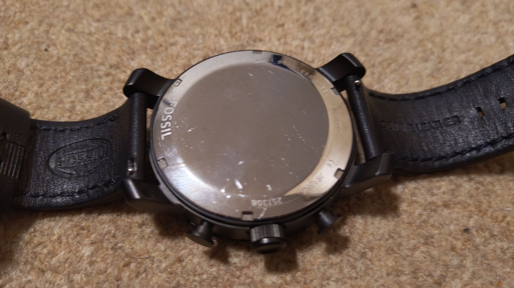 Fossil Orologi: Fossil Chronograph Uhr schwarz Lederarmband gebraucht – Usato da Glattbrugg venduto da har_jgc7 4