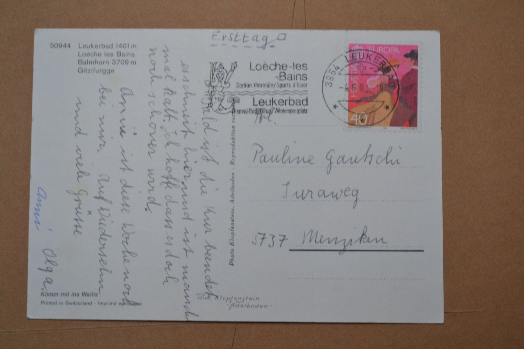 Cartes postales: AK Leukerbad VS – D'occasion à Beinwil am See par kajak55 1