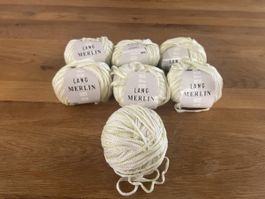 Wolle Lang Yarns MERLIN 7x50g hellgrün/weiss
