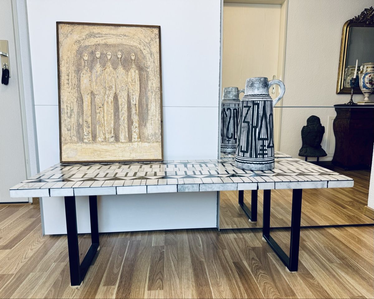 Tavoli: Vintage brutalist marble mosaic couch table – Usato da Zuerich venduto da EMANUELEFEDERICO 4