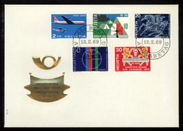 1969, FDC, Sondermarken I (Nr. 461–465)