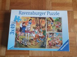 Schneewittchen Puzzle von Ravensburger 3 x 49